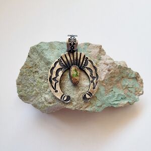 Naja Pendant Oxidized Sterling Silver Native American Handmade